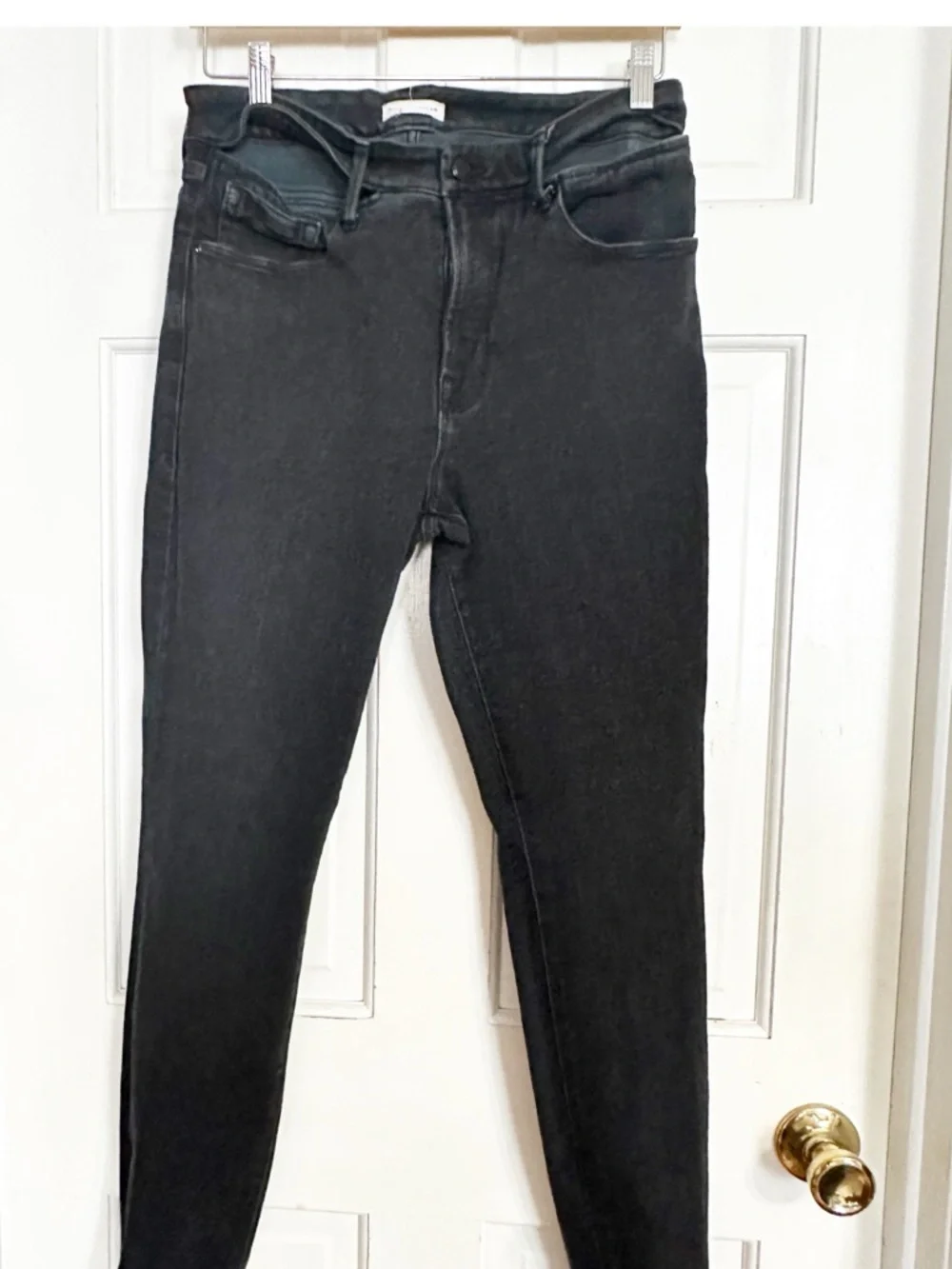 Good American Waist Cutout Black Skinny Jeans Sz 12/31 - Picture 5 of 8
